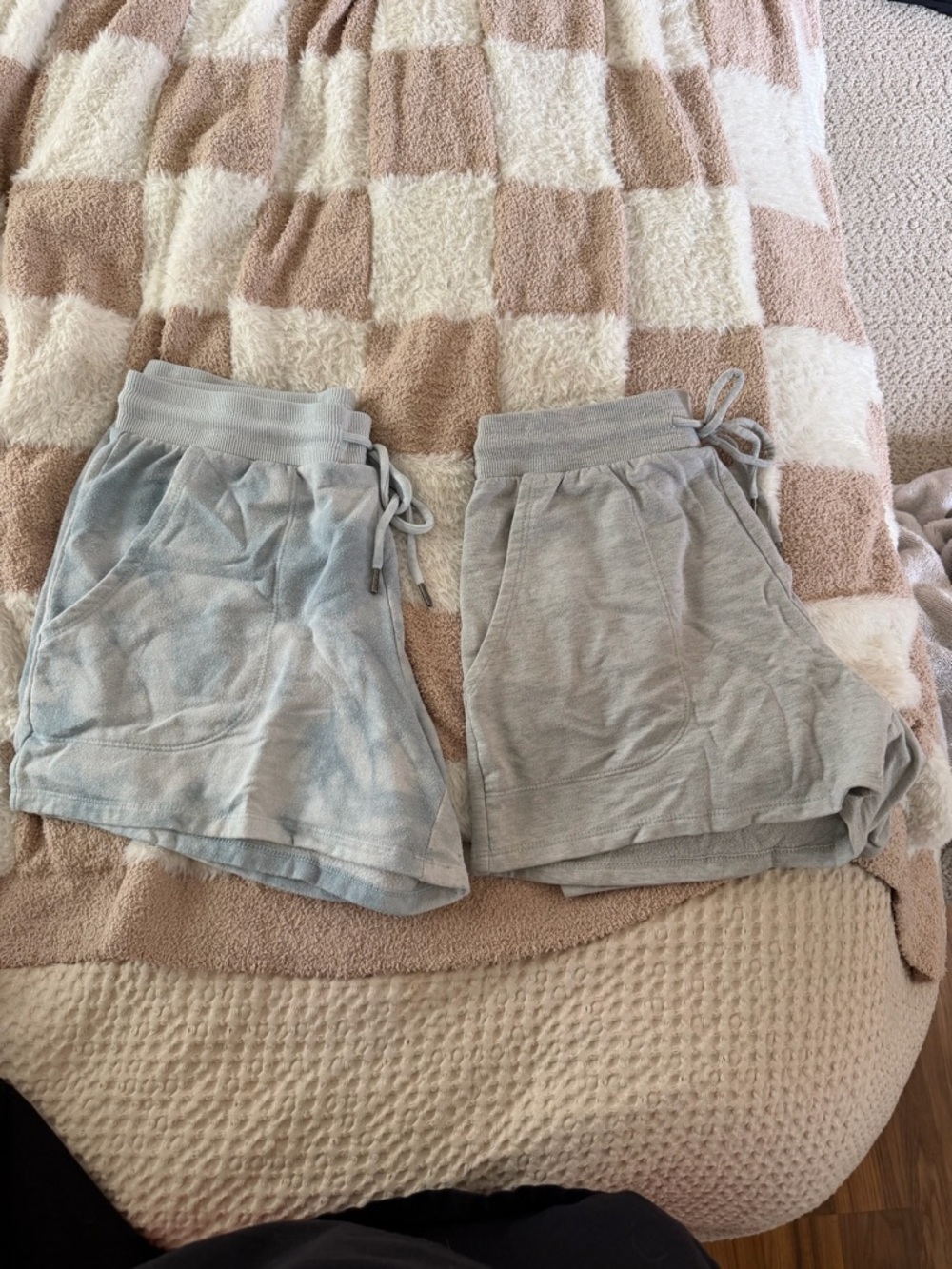 stars above Light Blue Tie-Dye & Heathered Lounge Shorts Duo